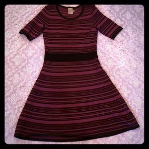 Knit jersey with ribs